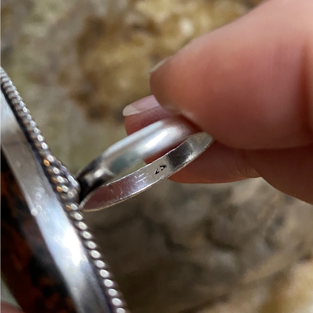 Mahogany Obsidian Gemstone Statement Ring, .925 Sterling Silver overlay. - Picture 4 of 6